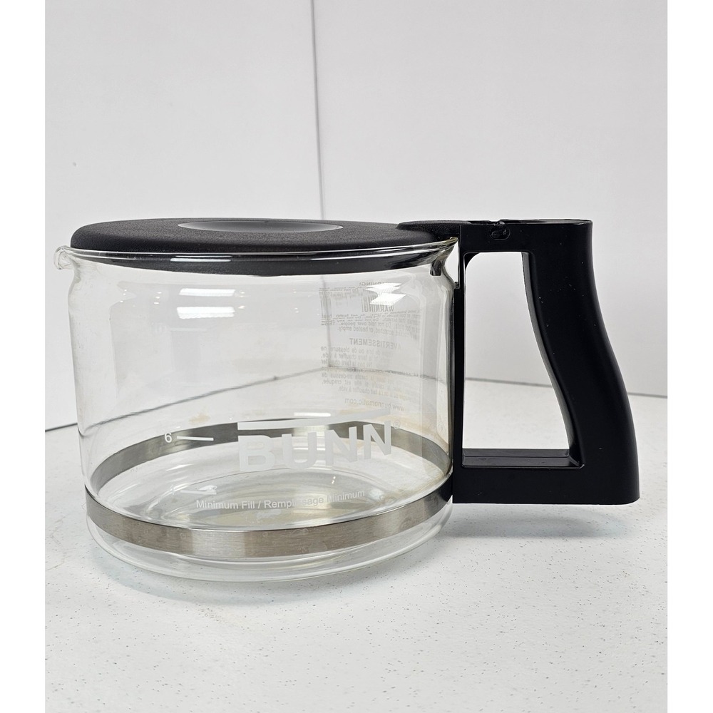 BUNN 10 Cup Glass Coffee Carafe Replacement OEM Black Handle Pot